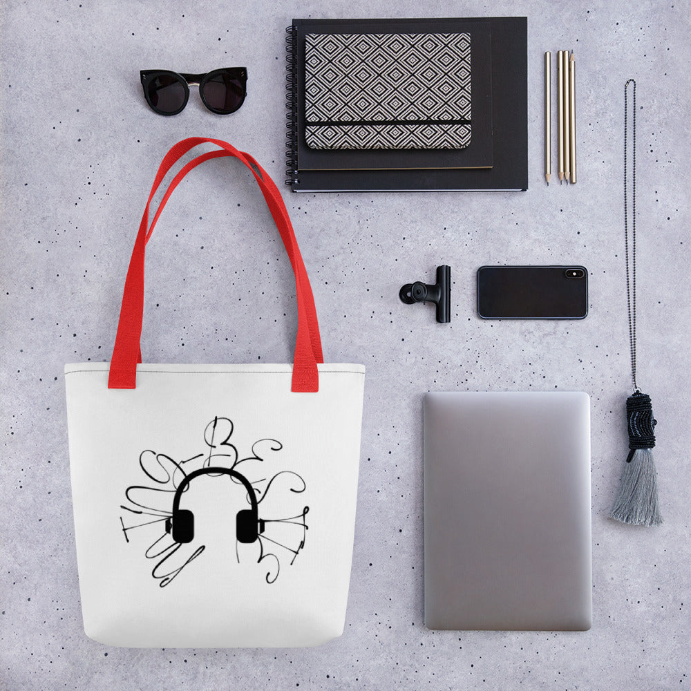 Ming-Bestie Headphone Pattern Tote Bag B8.