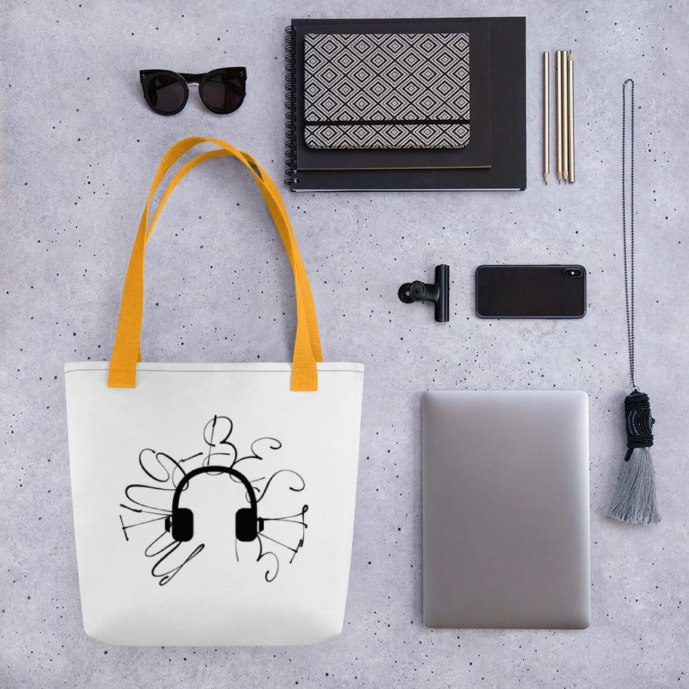 Ming-Bestie Headphone Pattern Tote Bag B8.