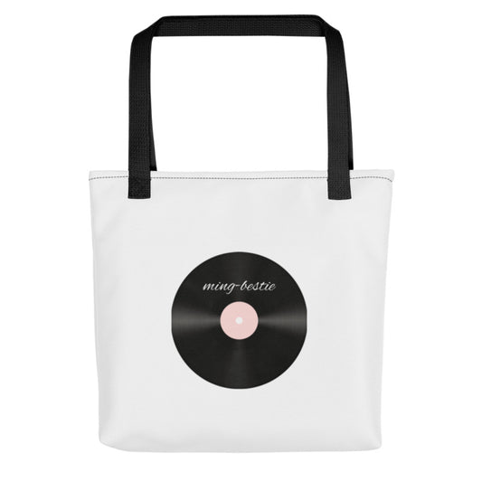 Vinyl Record Pattern Tote Bag B3.