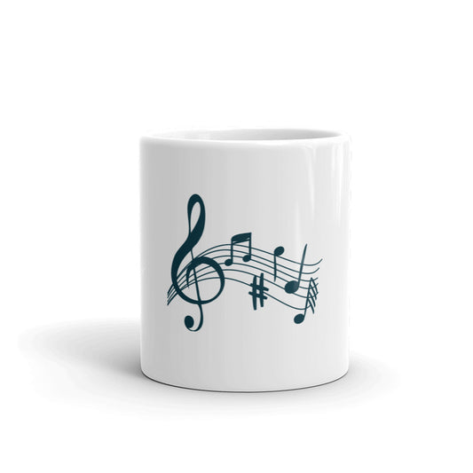 Music Notes White Glossy Mug A7 - MING-BESTIE